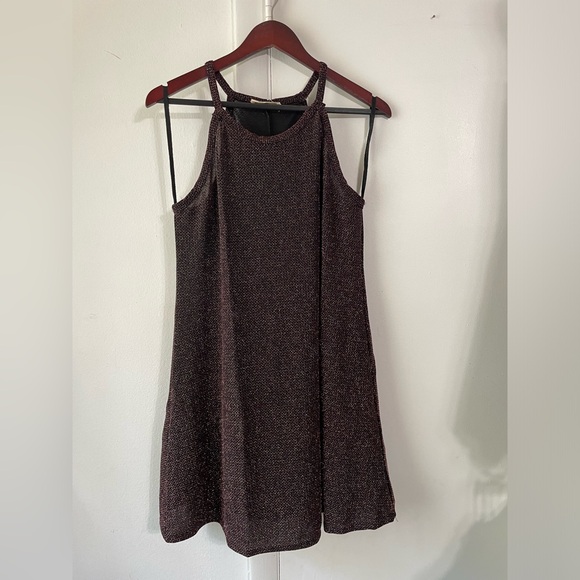 FOREVER ROSE couture WOMEN'S SLEEVELESS midi DRESS WITH burgundy glitter threads - Picture 4 of 16